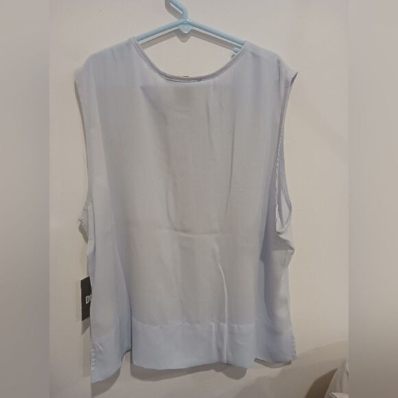 DKNY | Light Blue Sleeveless Blouse Shirt - Picture 3 of 7